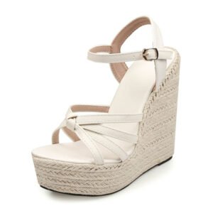 Women's espadrille slip on wedge heel sandals