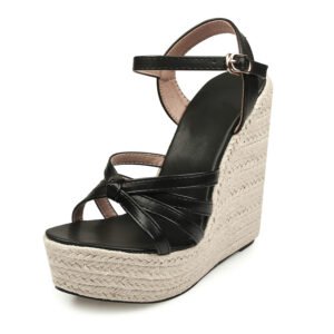 Women's espadrille slip on wedge heel sandals