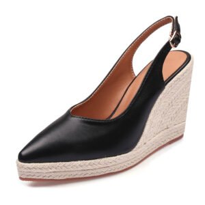 Women's espadrille buckle strap wedge heel sandals