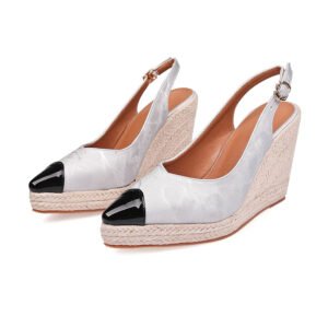 Women's espadrille buckle strap wedge heel sandals