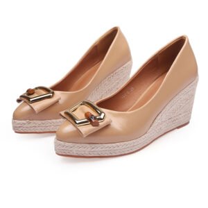 Women's espadrille slip on wedge heel pumps