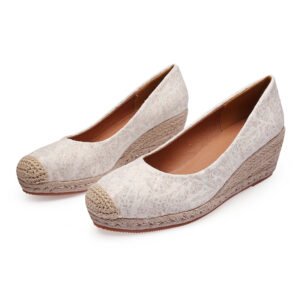 Women's espadrille slip on wedge heel pumps