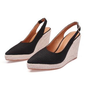 Women's espadrille buckle strap wedge heel sandals