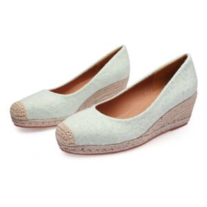 Women's espadrille slip on wedge heel pumps