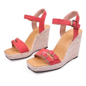 Women's espadrille buckle strap wedge heel sandals