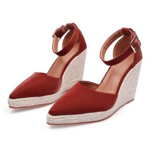 Women's espadrille buckle strap wedge heel sandals