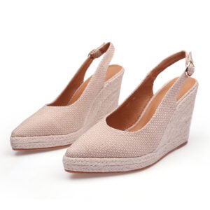 Women's espadrille buckle strap wedge heel sandals
