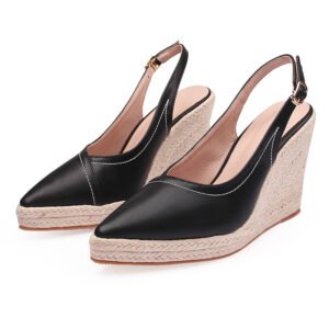 Women's espadrille buckle strap wedge heel sandals