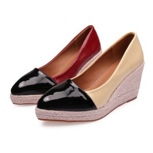 Women's espadrille slip on wedge heel pumps
