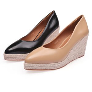Women's espadrille slip on wedge heel pumps