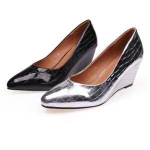 Women's slip on wedge heel pumps