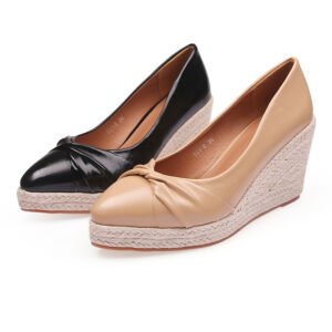 Women's espadrille slip on wedge heel pumps