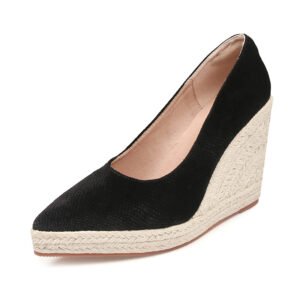 Women's espadrille slip on wedge heel pumps