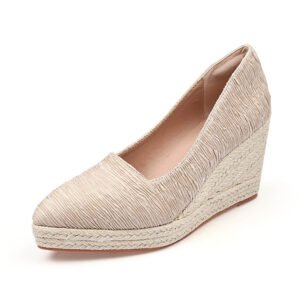 Women's espadrille slip on wedge heel pumps