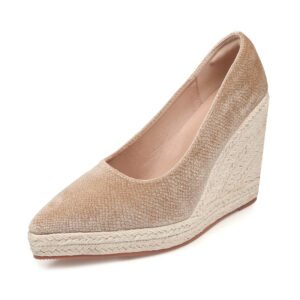 Women's espadrille slip on wedge heel pumps